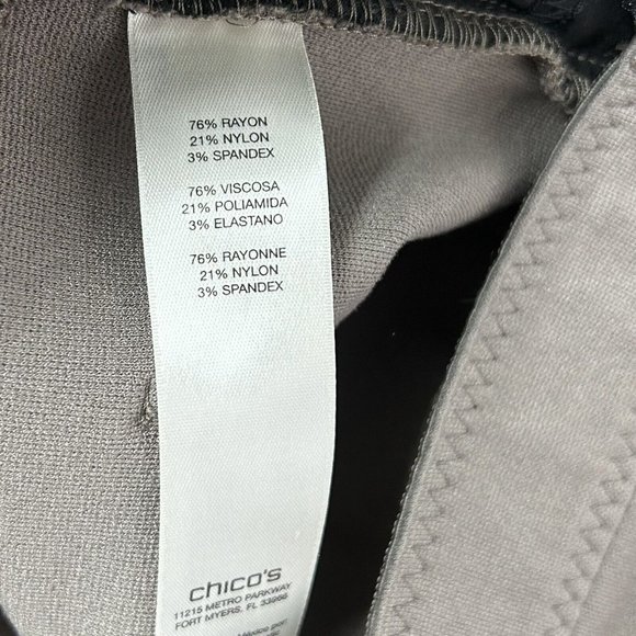 Chicos So Slimming Ponte Pants Womens Size 3 US 16 Taupe Tan Peyton - Picture 9 of 10